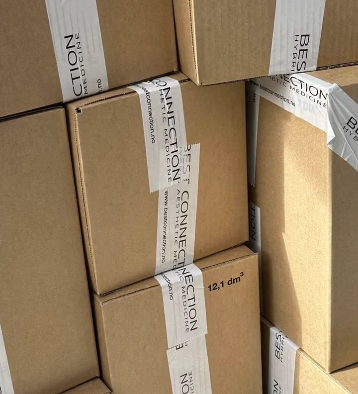 Esker med Best Connection-tape klare for utsending fra lageret