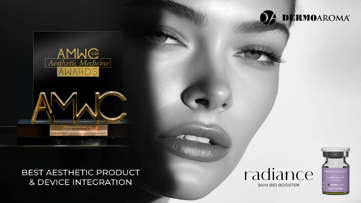 Dermoaroma Radiance Skin Bio Booster – vinner av AMWC 2024 Aesthetic Medicine Awards, Best Aesthetic Product & Device Integration